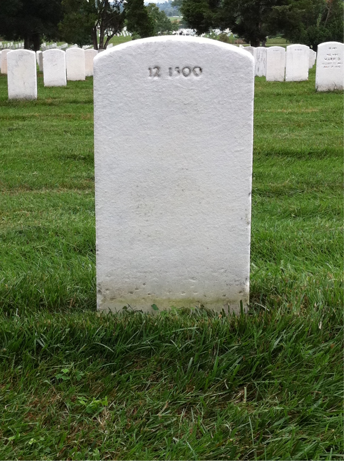 Back of headstone — Frank Moore