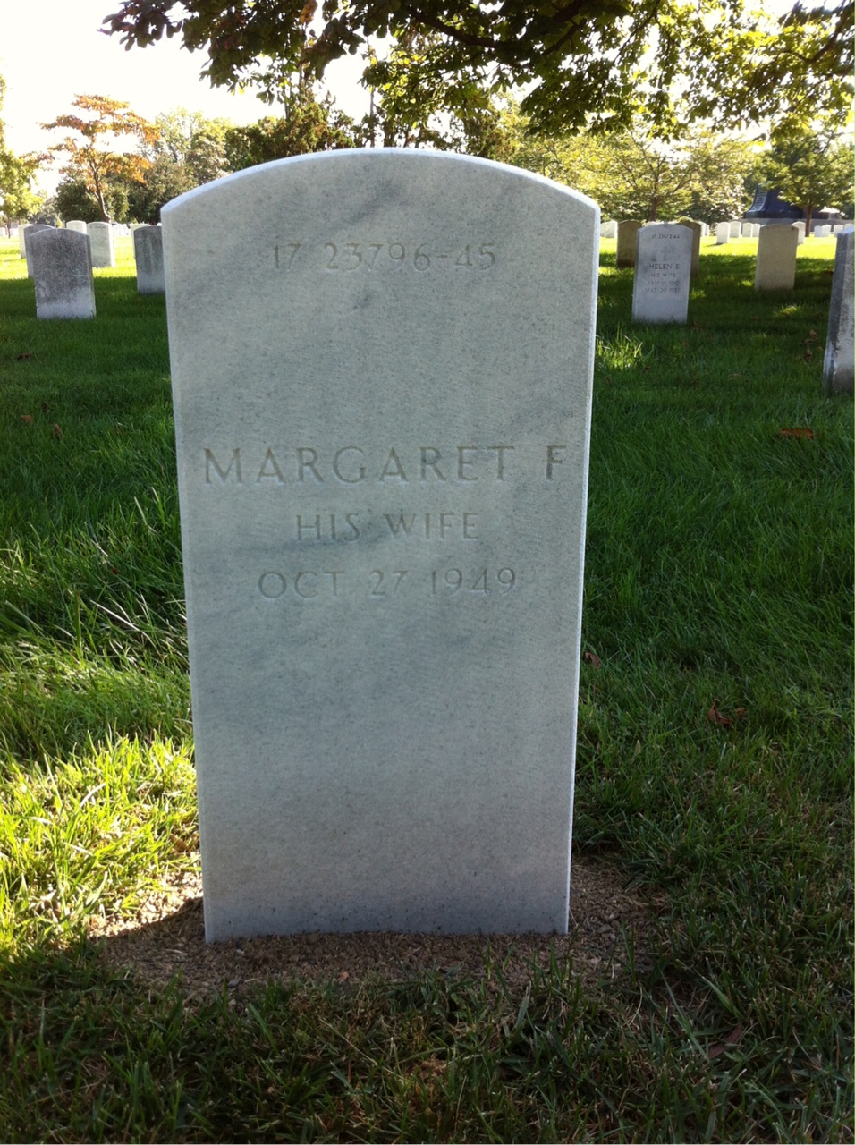 Back of headstone — Henri Bales