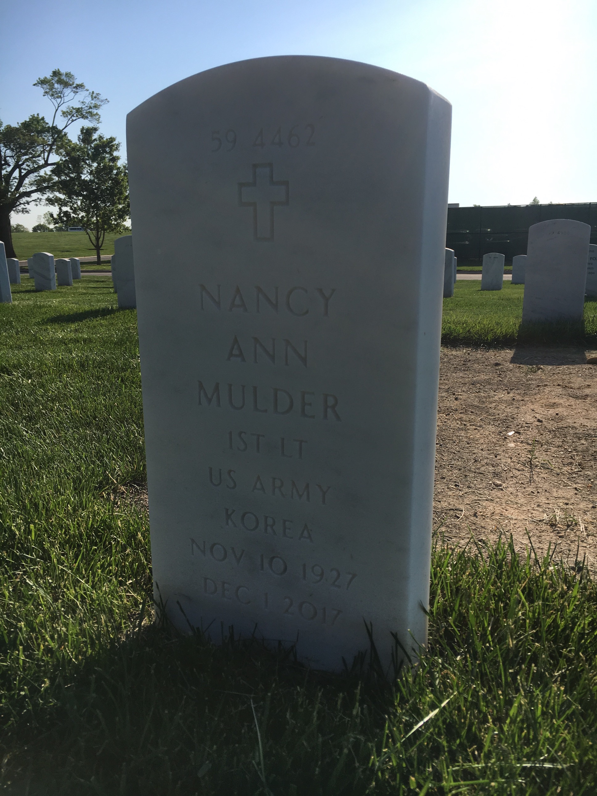 Back of headstone — Dean Mulder