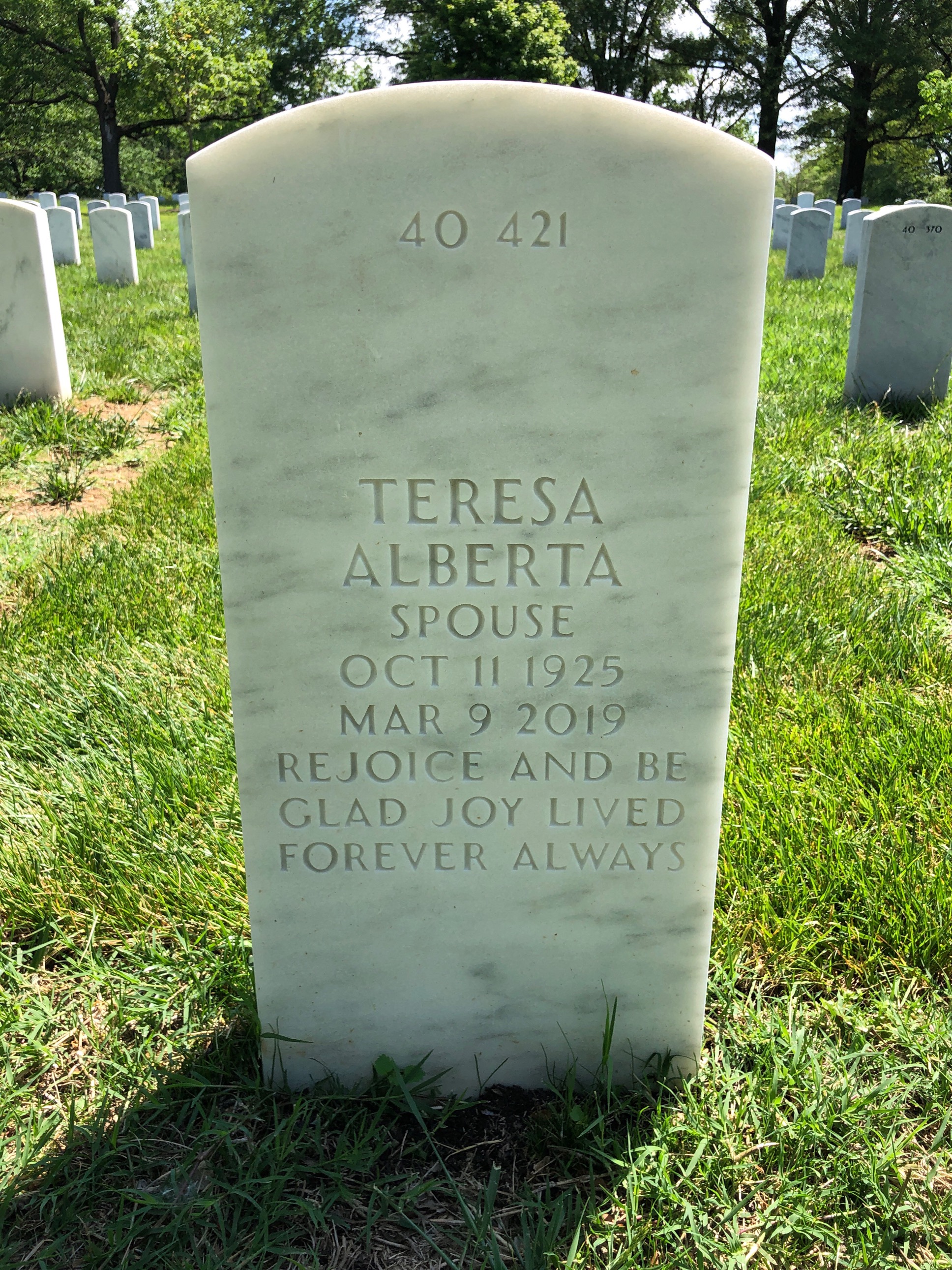 Back of headstone — Donald Beers