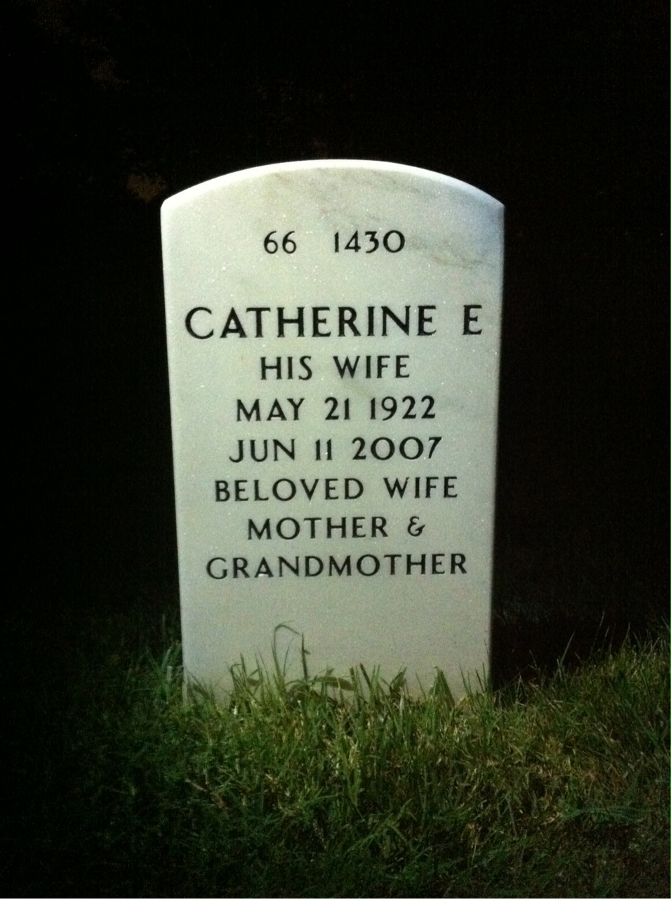 Back of headstone — Ernest Santurbane