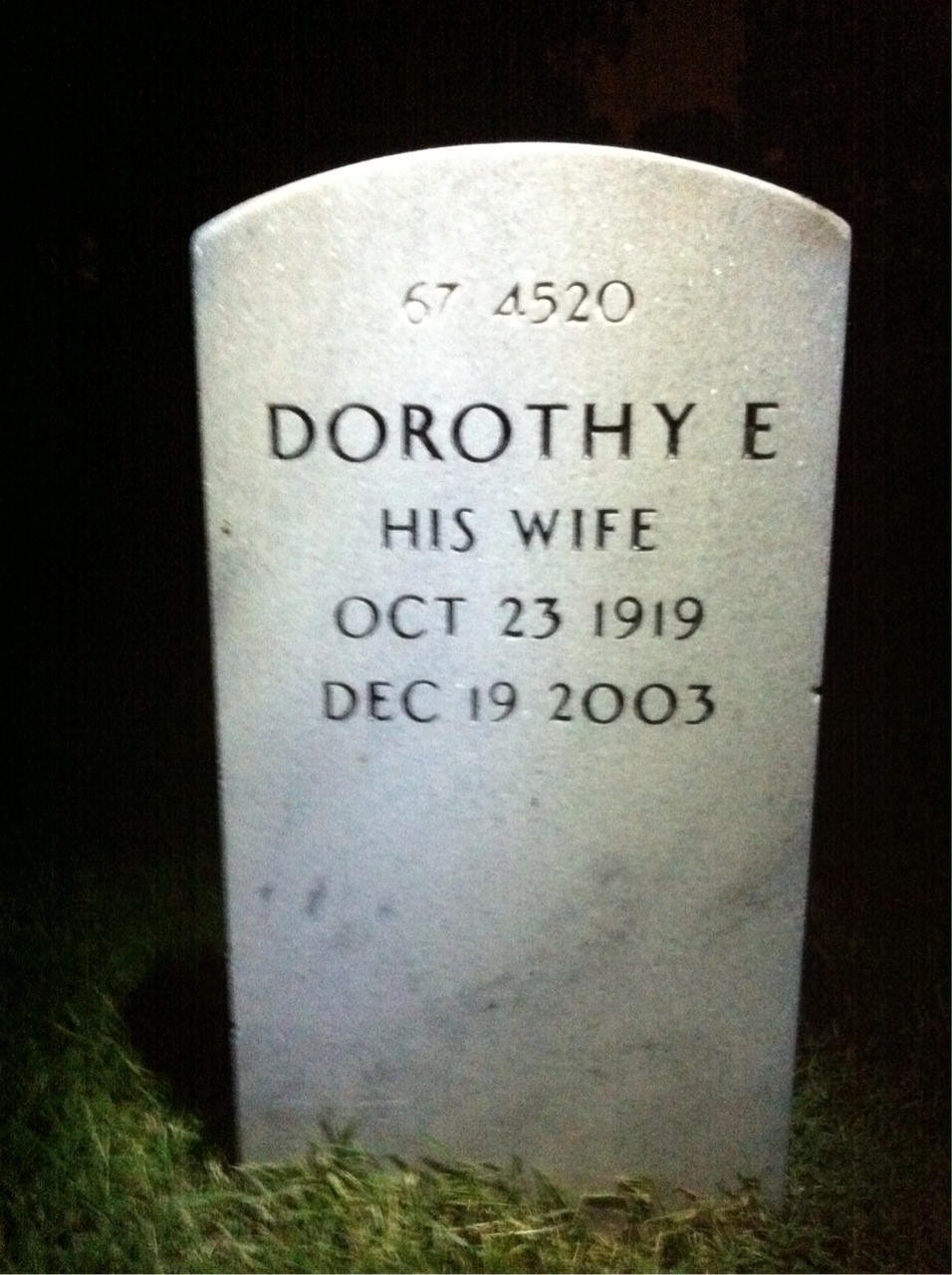 Back of headstone — Robert Todd