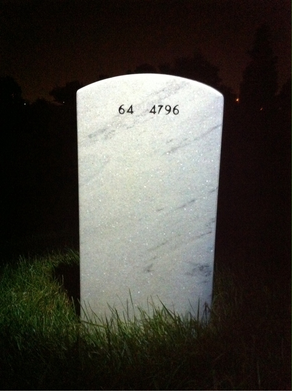 Back of headstone — Rickey Witcher