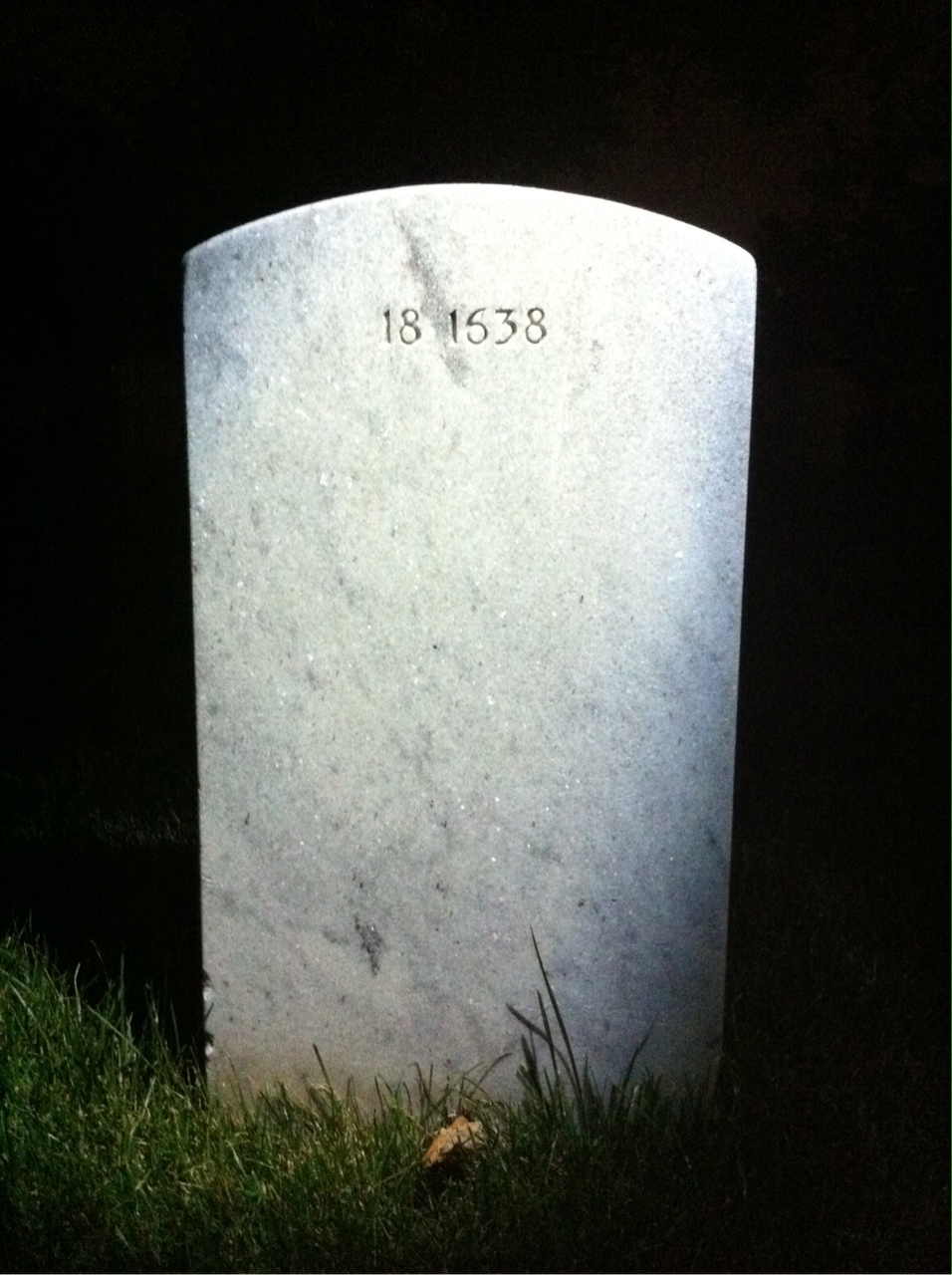 Back of headstone — Robert Baker