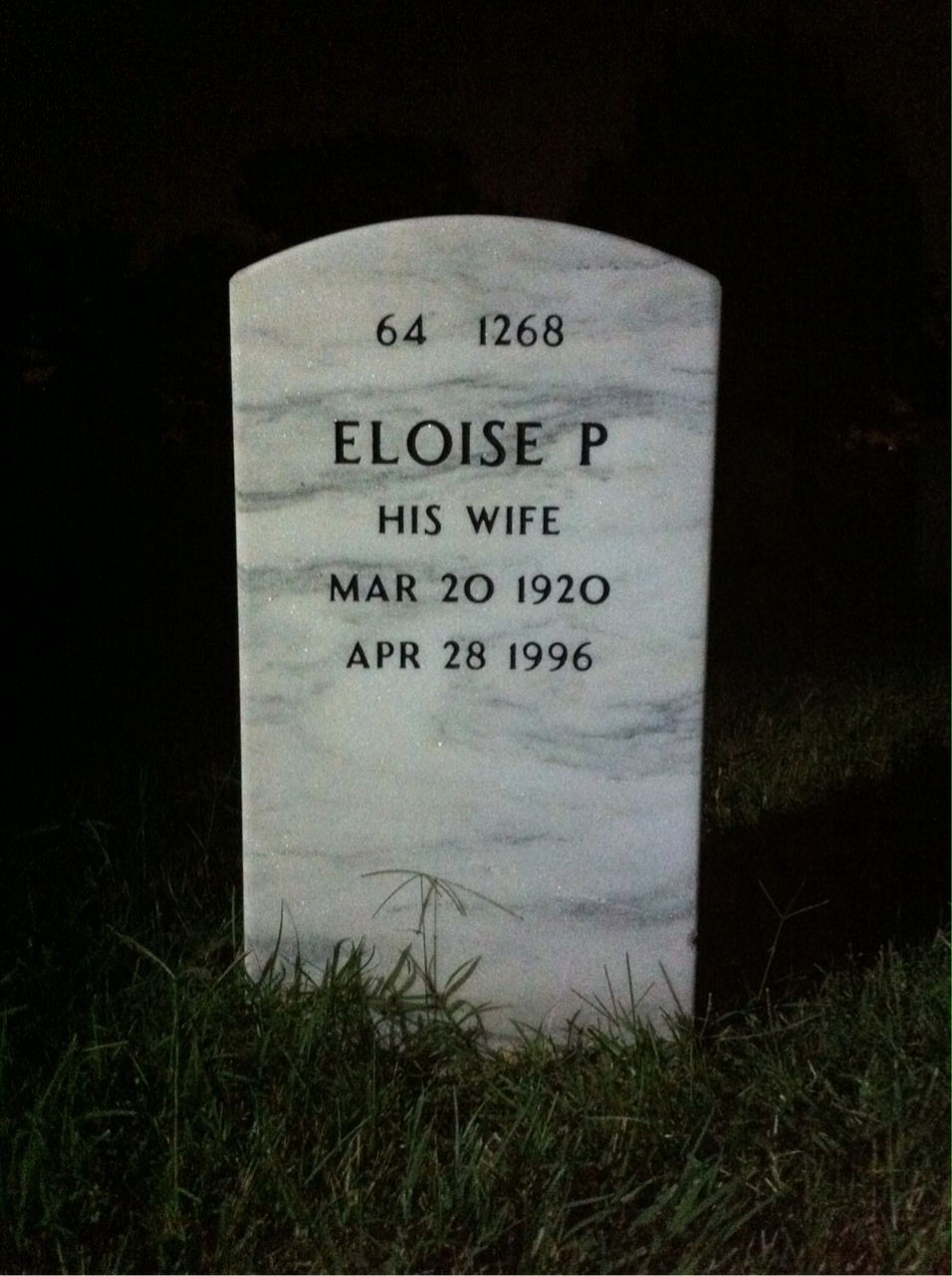 Back of headstone — Ralph Hardin