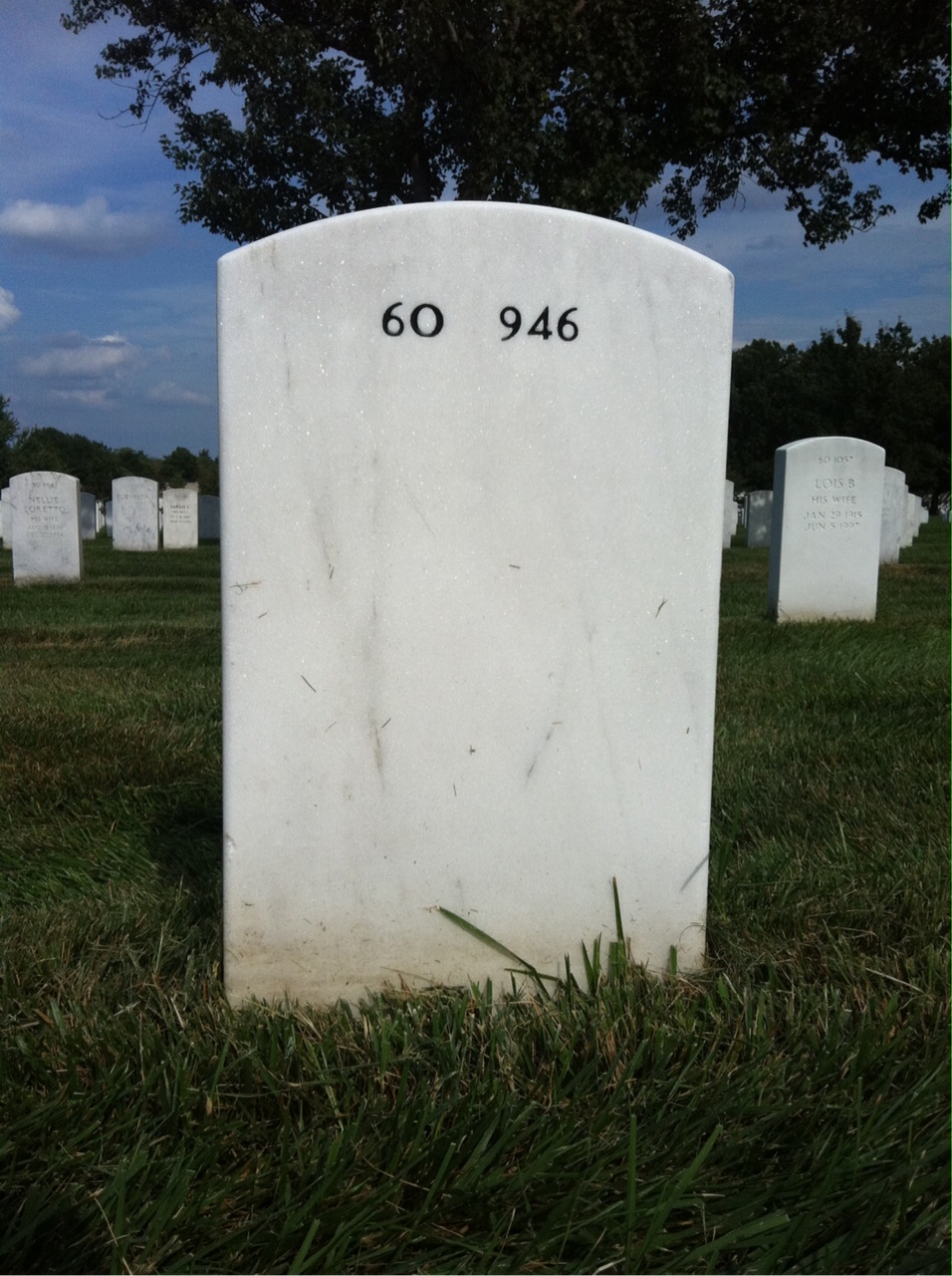 Back of headstone — Nathaniel Hill