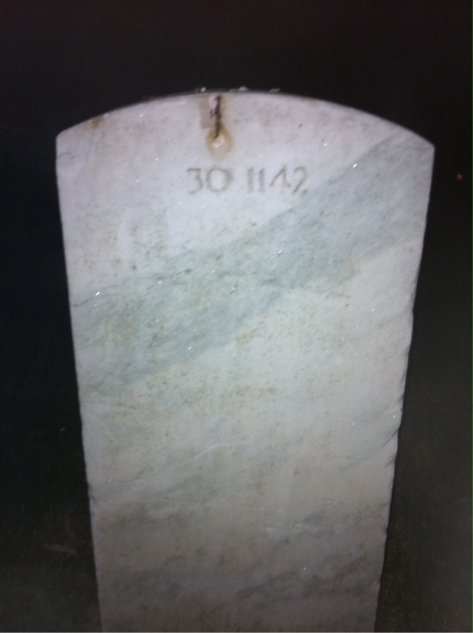 Back of headstone — Mary Adams
