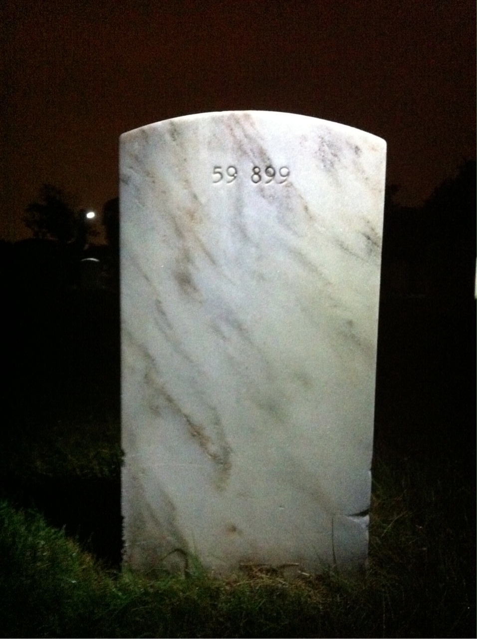 Back of headstone — Aaron Anderson