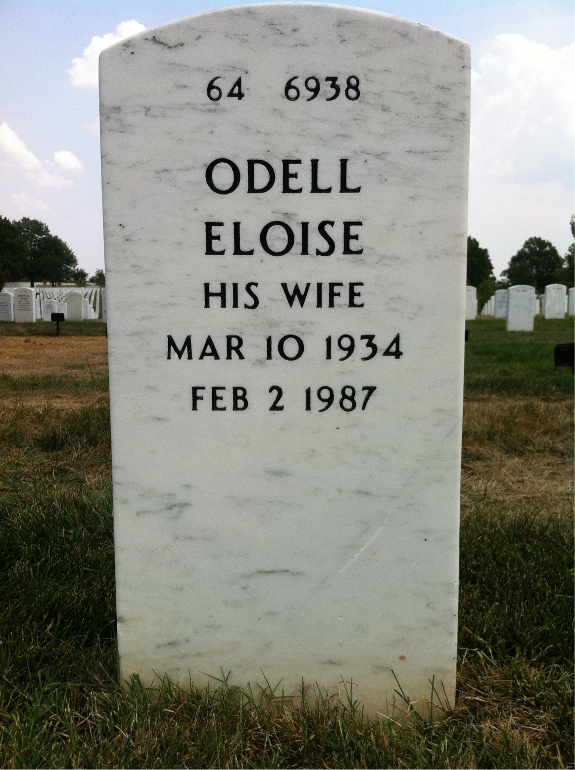 Back of headstone — John Baker