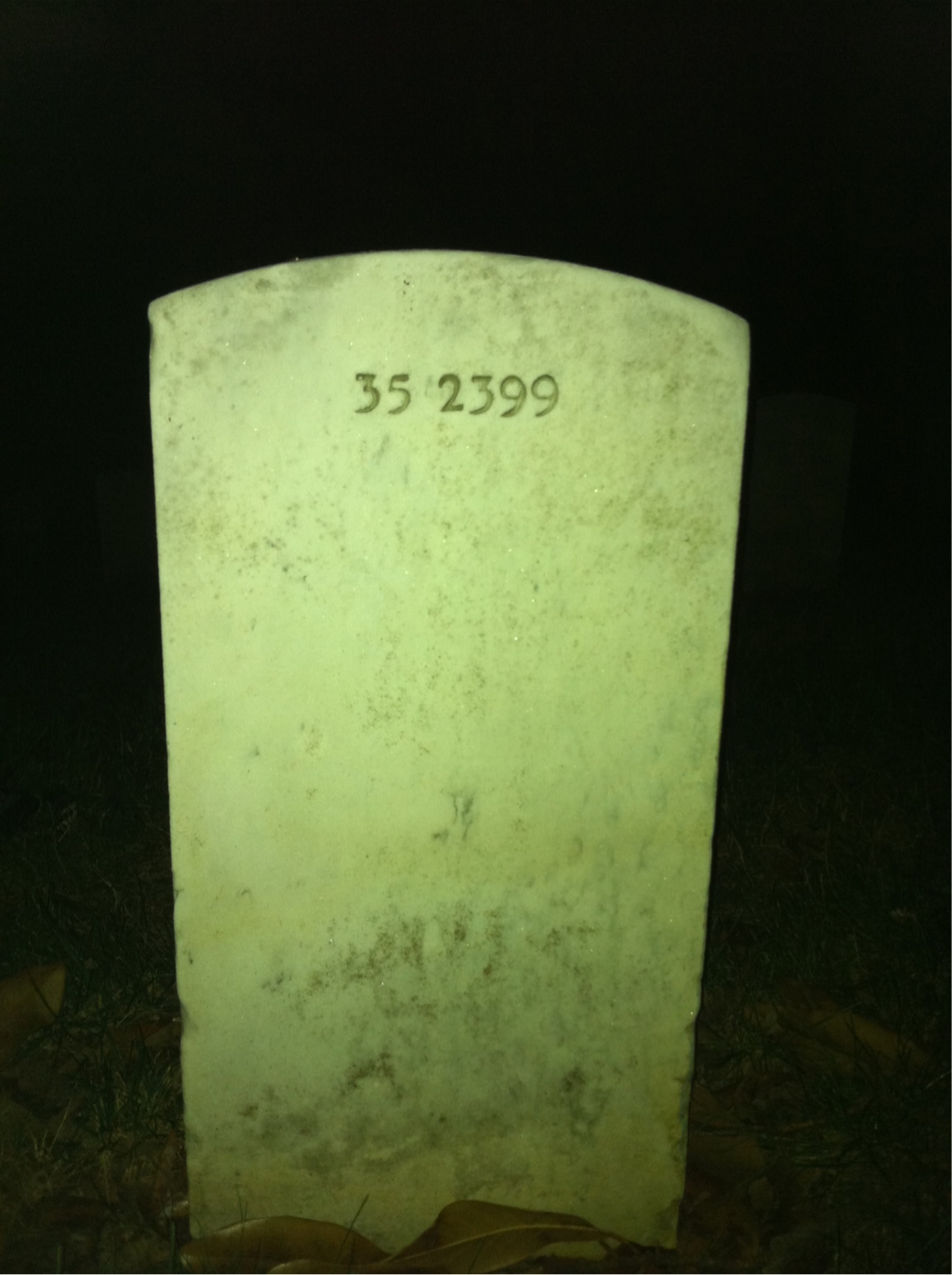 Back of headstone — Samuel Woody