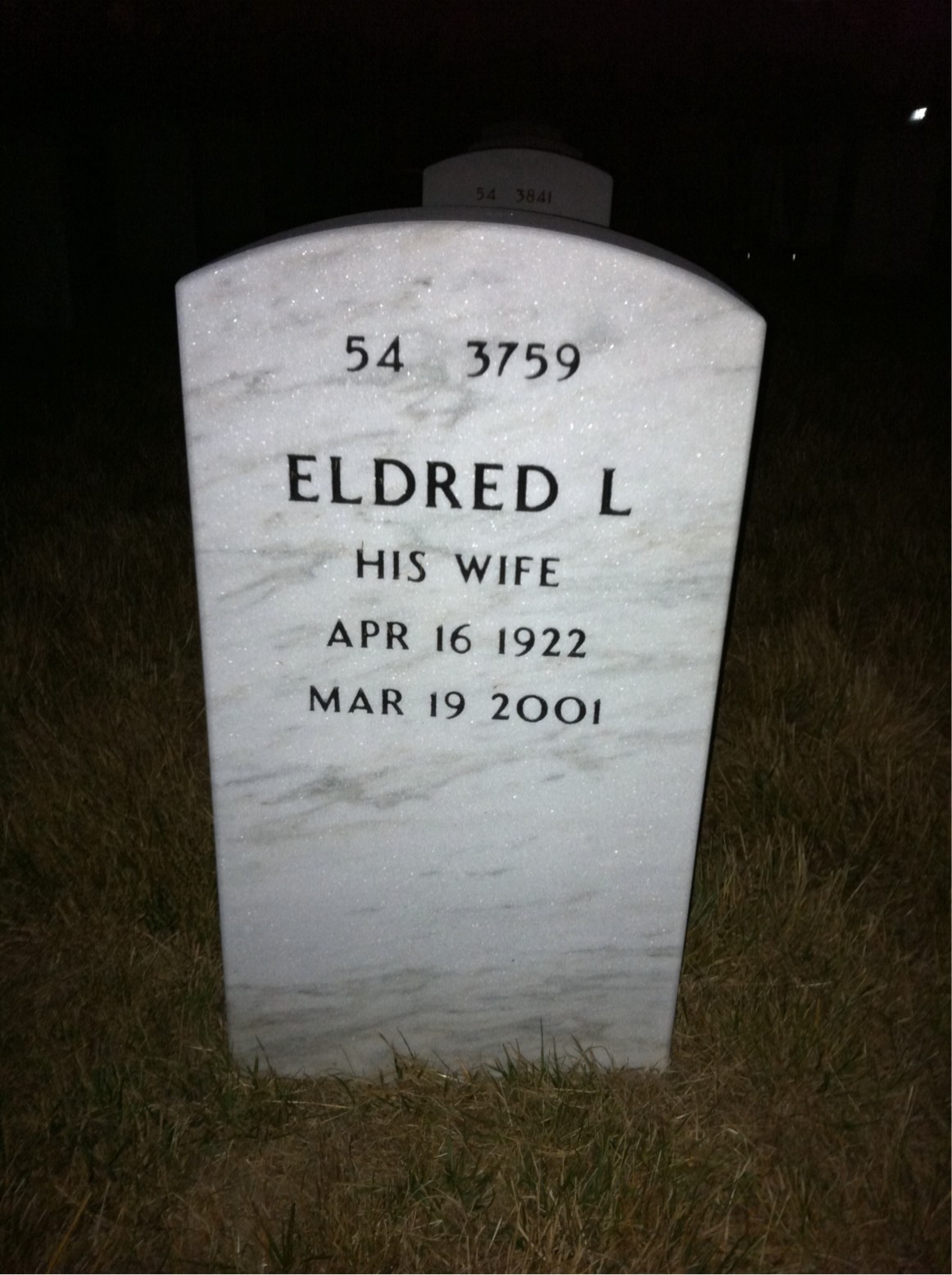 Back of headstone — Paul Swanson
