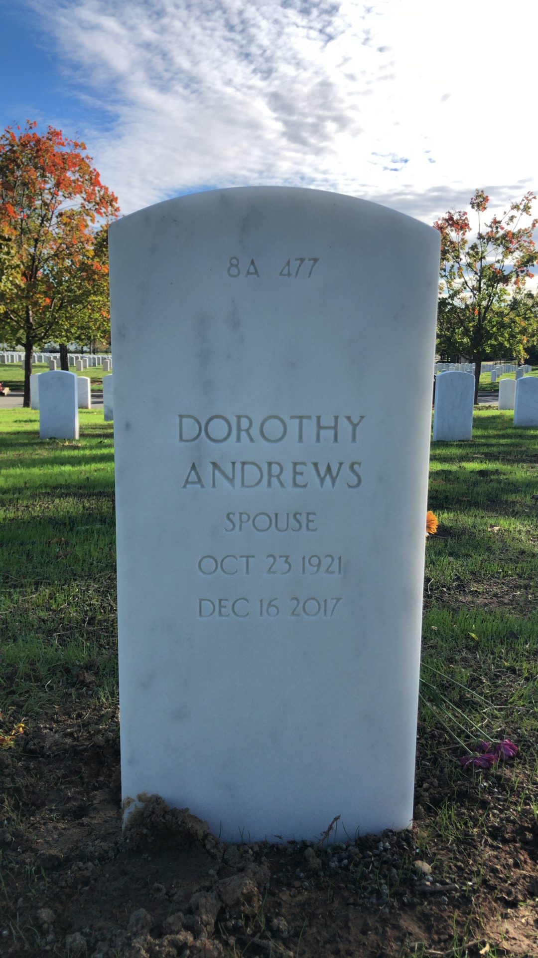 Back of headstone — William R Owens