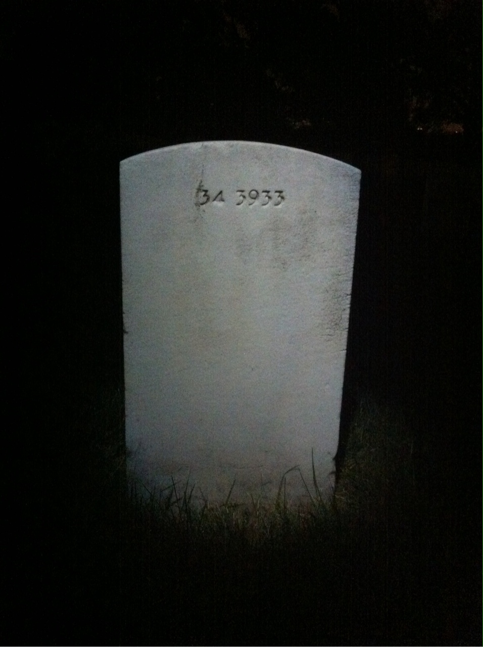Back of headstone — Lewis Allison