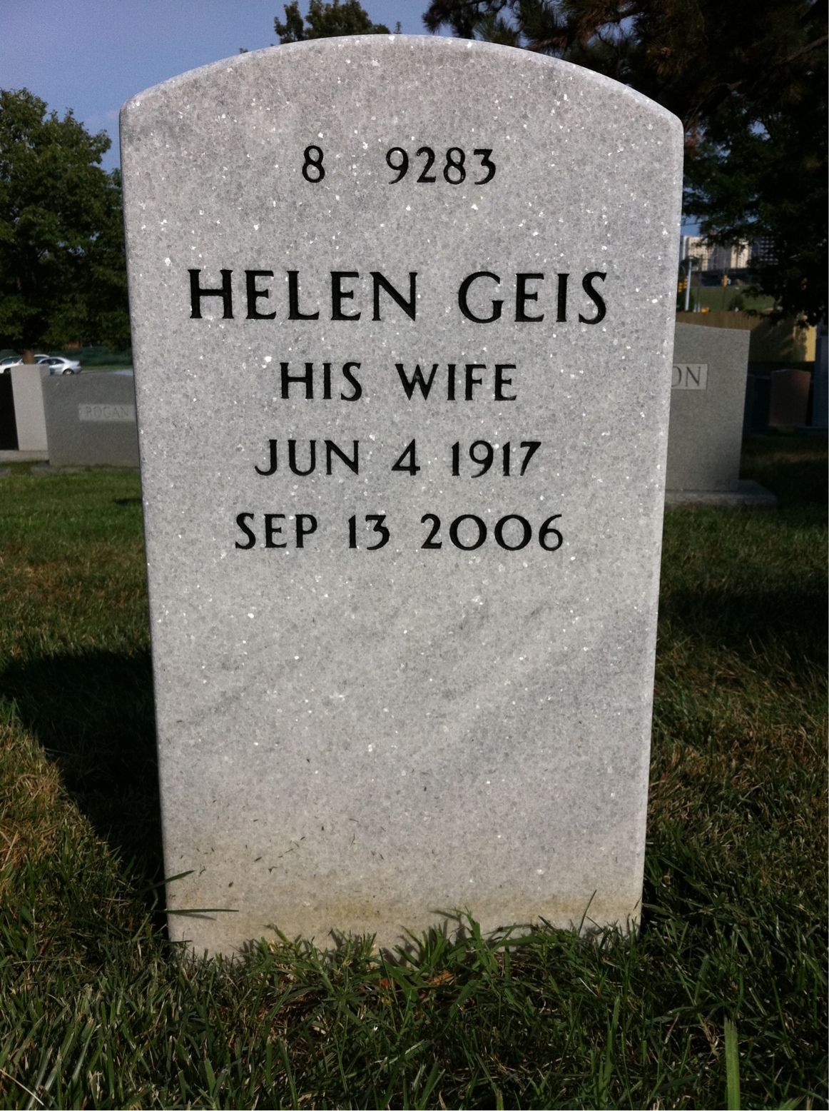 Back of headstone — Jack Westland
