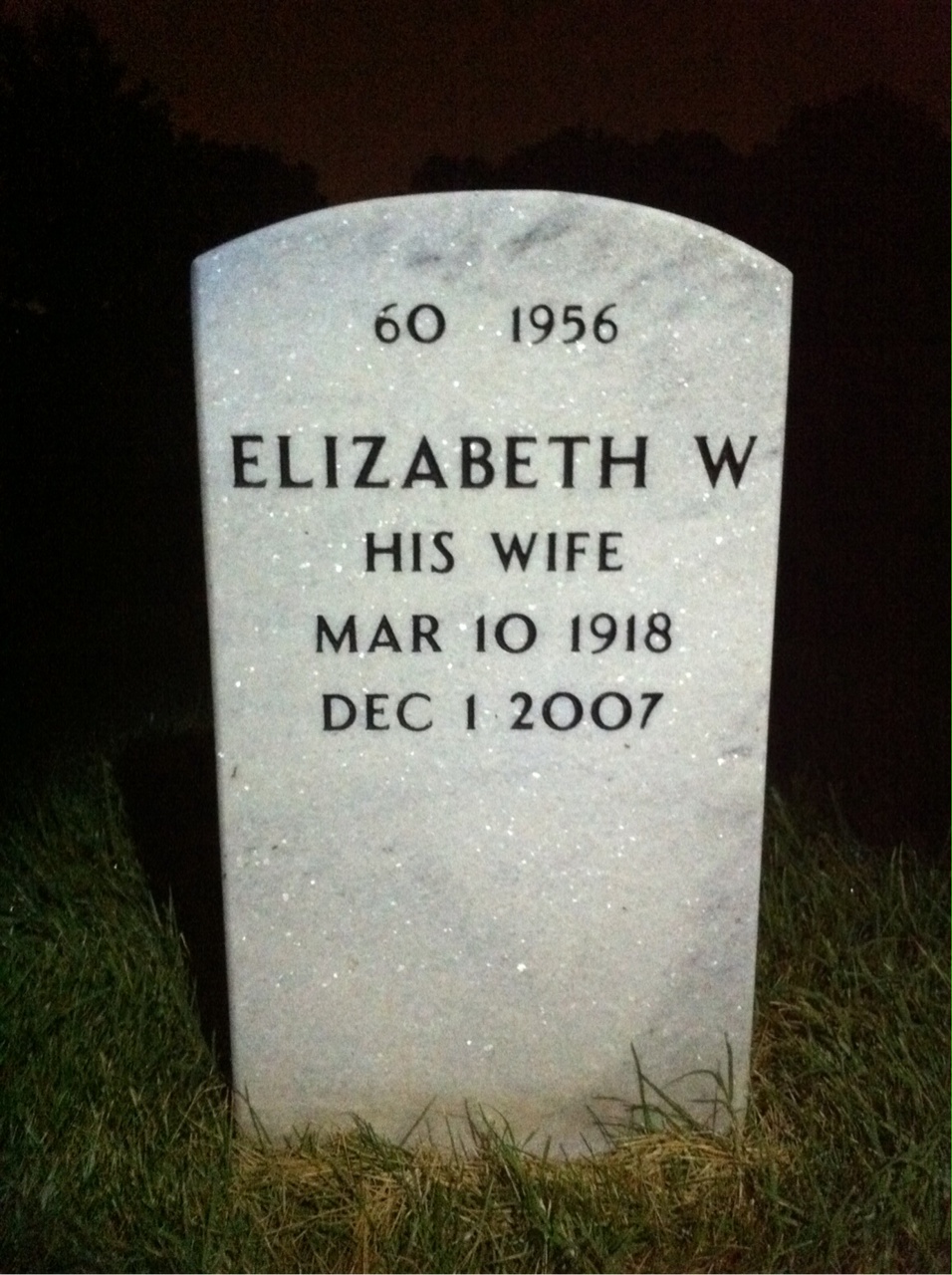 Back of headstone — Ellis Wilhoyt