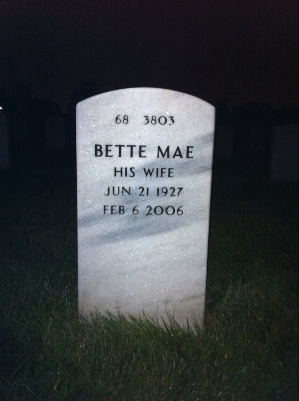 Back of headstone — Melvin Connerley