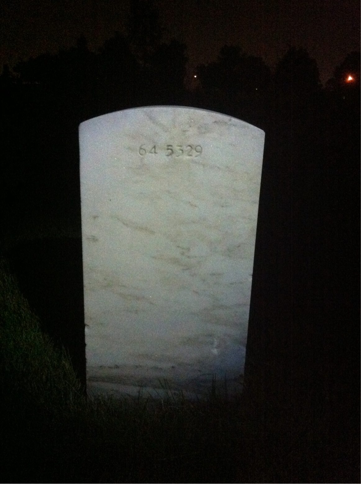 Back of headstone — Bernard J Geiler