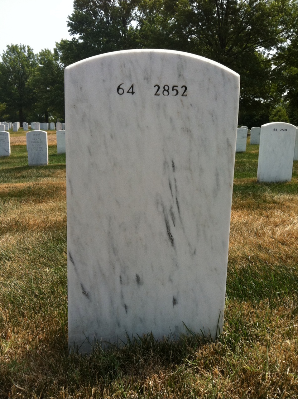 Back of headstone — Mark Anthony