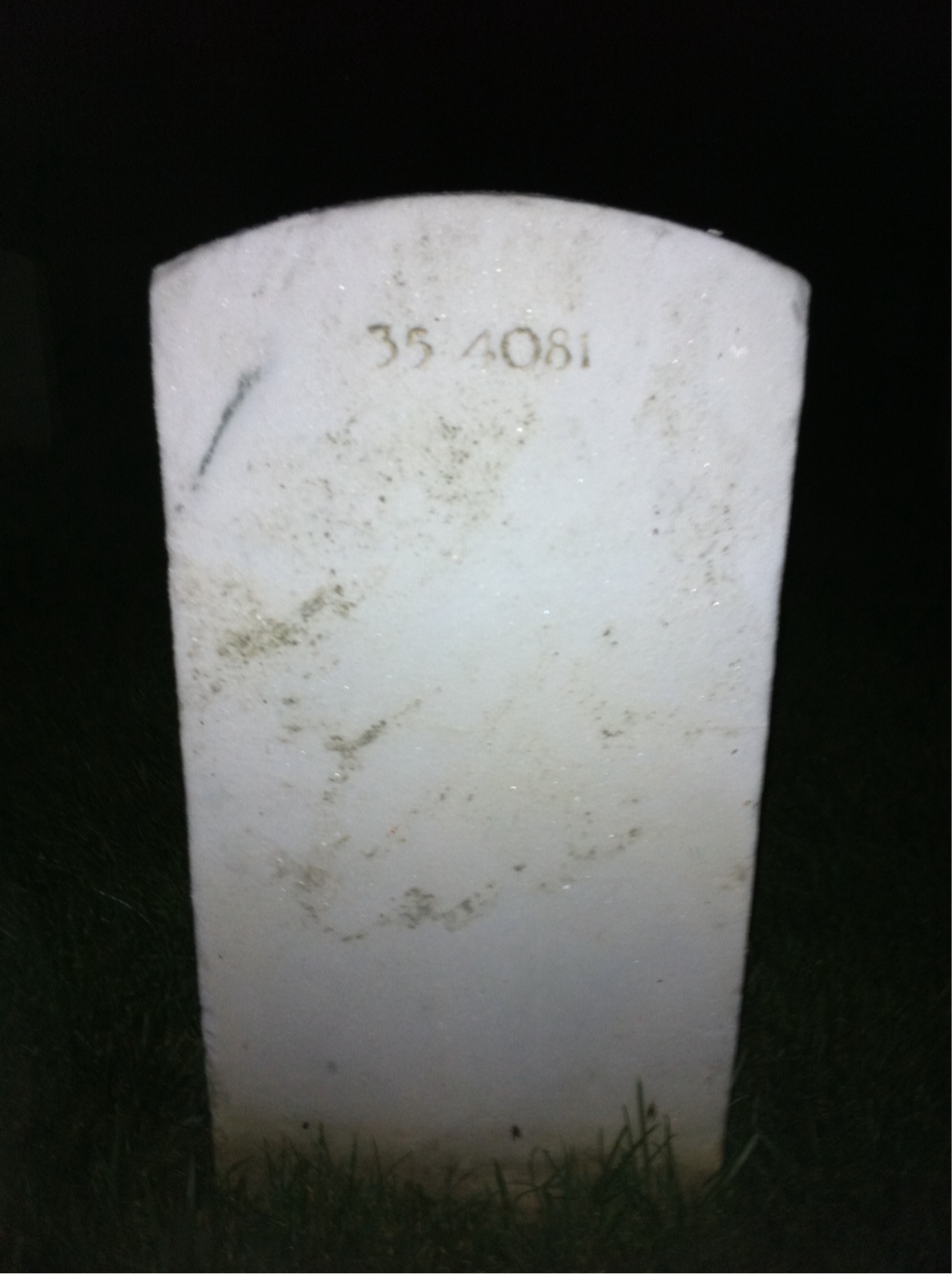 Back of headstone — Andrew Bigan