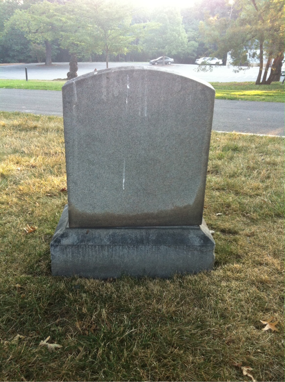 Back of headstone — Gregory Barrett