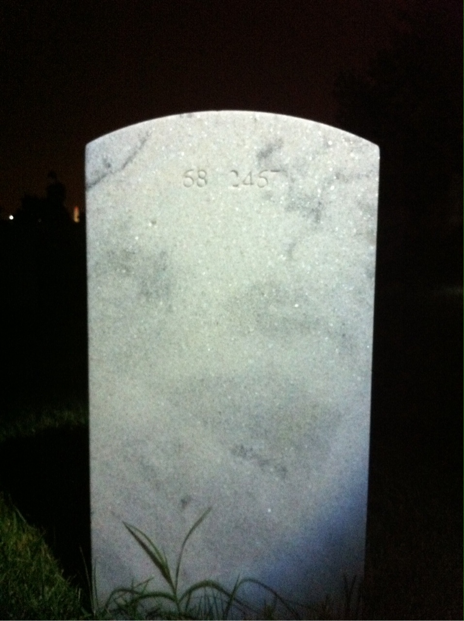 Back of headstone — Zenas Andrews