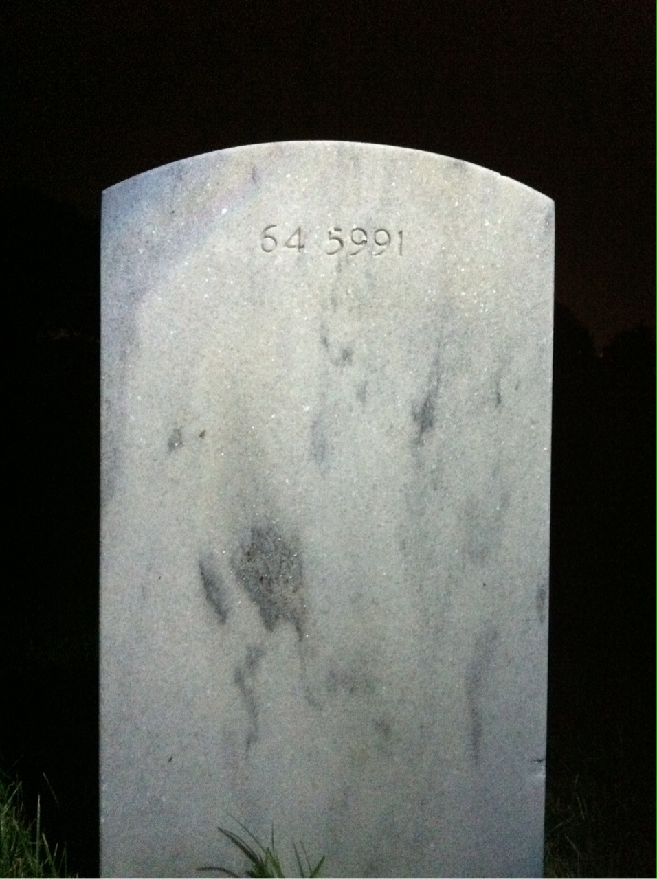 Back of headstone — Frederick Montgomery