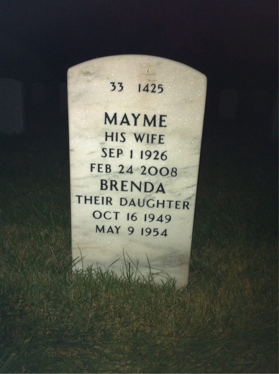 Back of headstone — Robert Conner