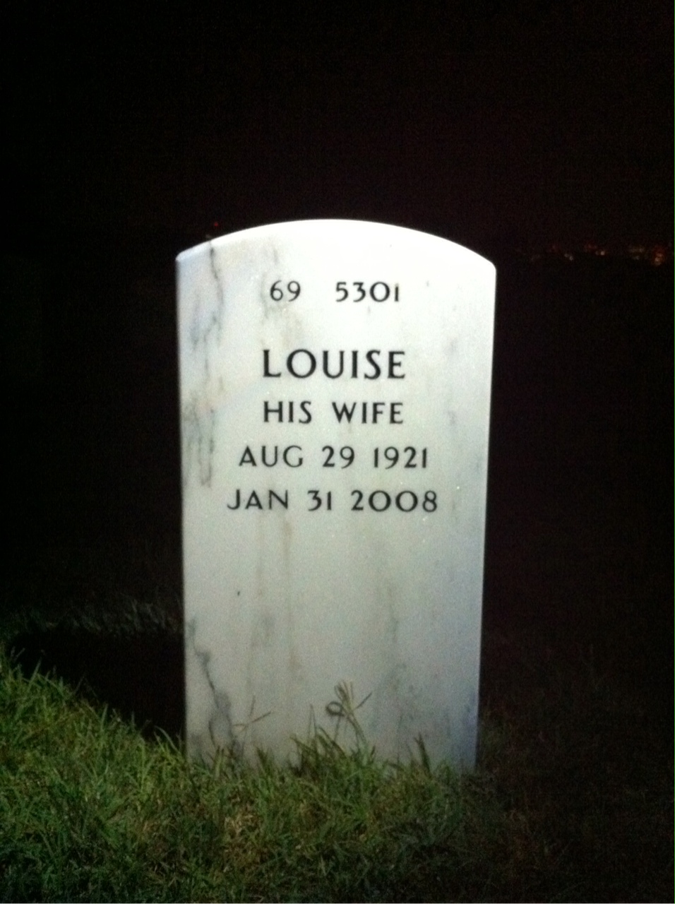 Back of headstone — Nelson Bond