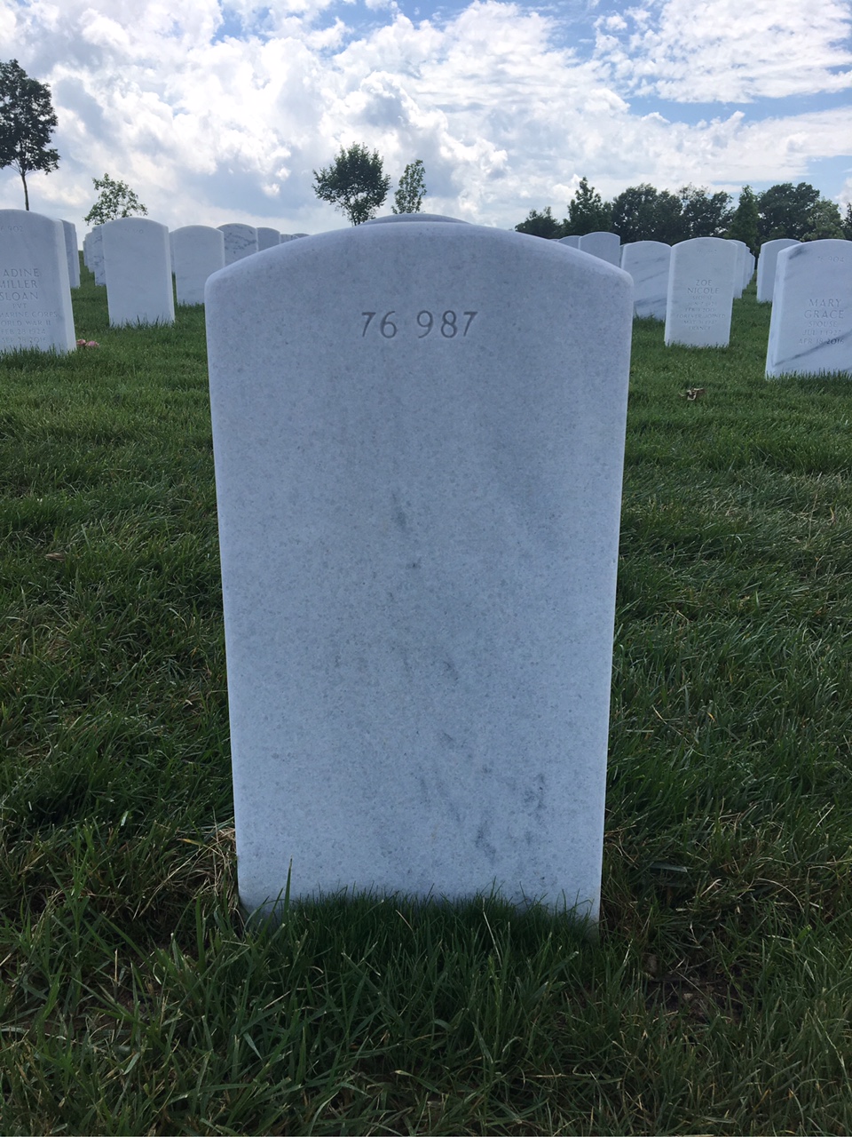 Back of headstone — William Kenneth Brown