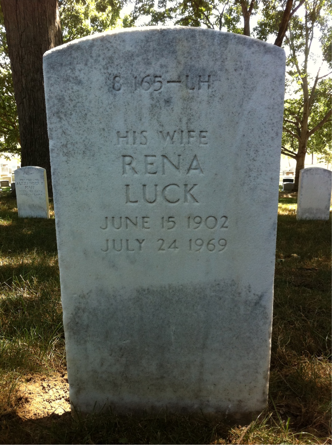 Back of headstone — Arthur Morash
