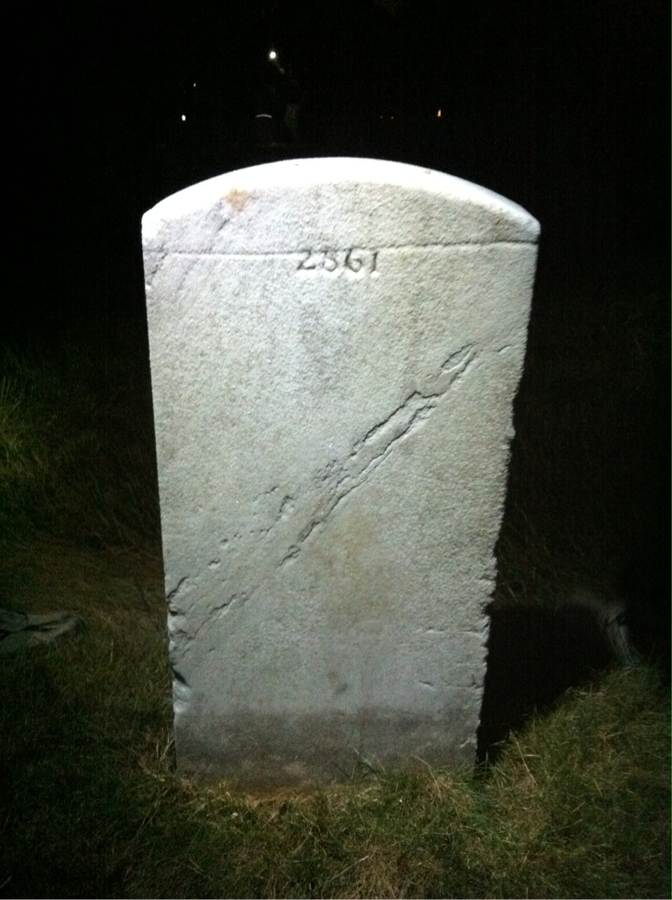 Back of headstone — Randal Adams
