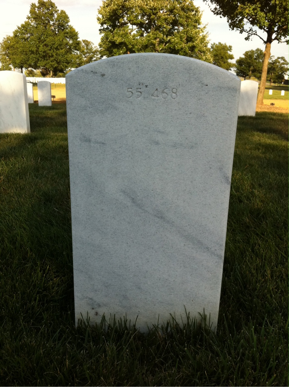 Back of headstone — William D Harvey