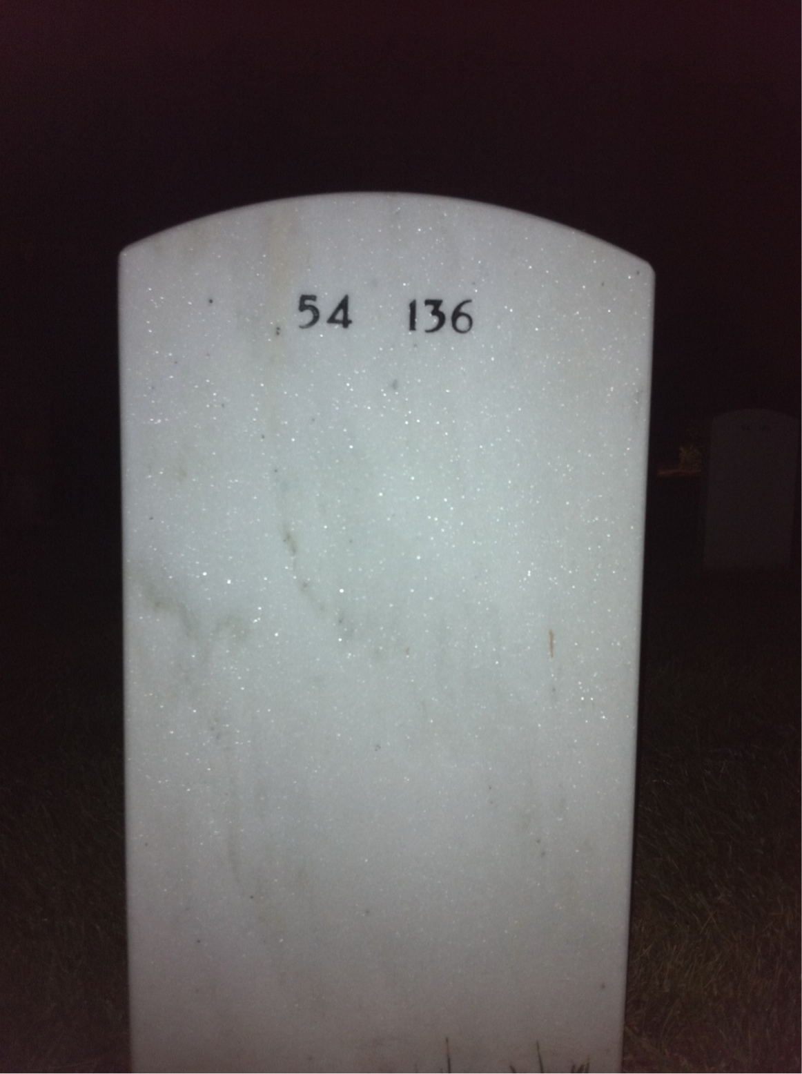 Back of headstone — Arnold Campbell