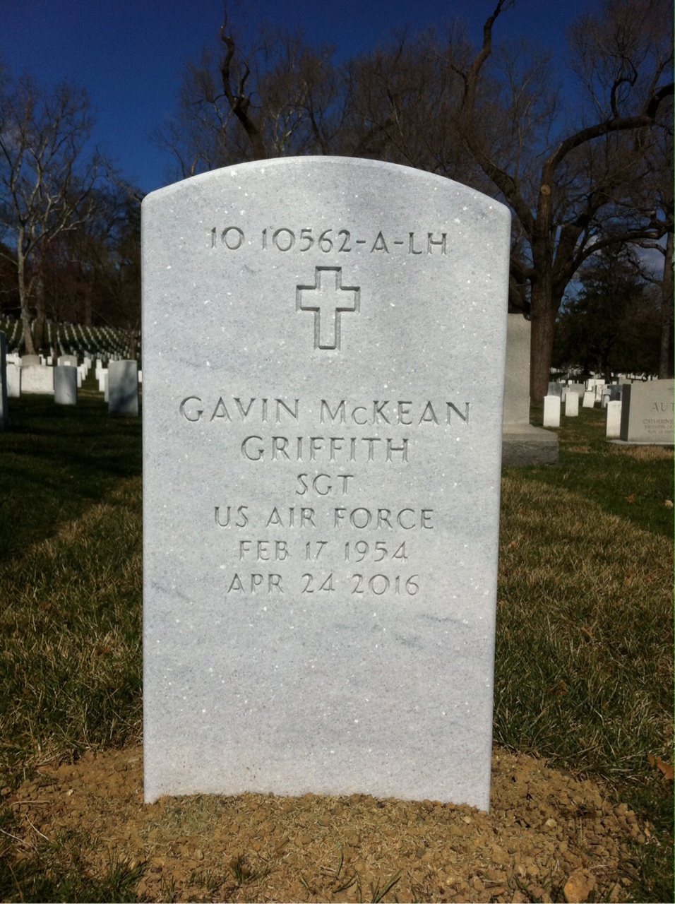 Back of headstone — Ray Griffith