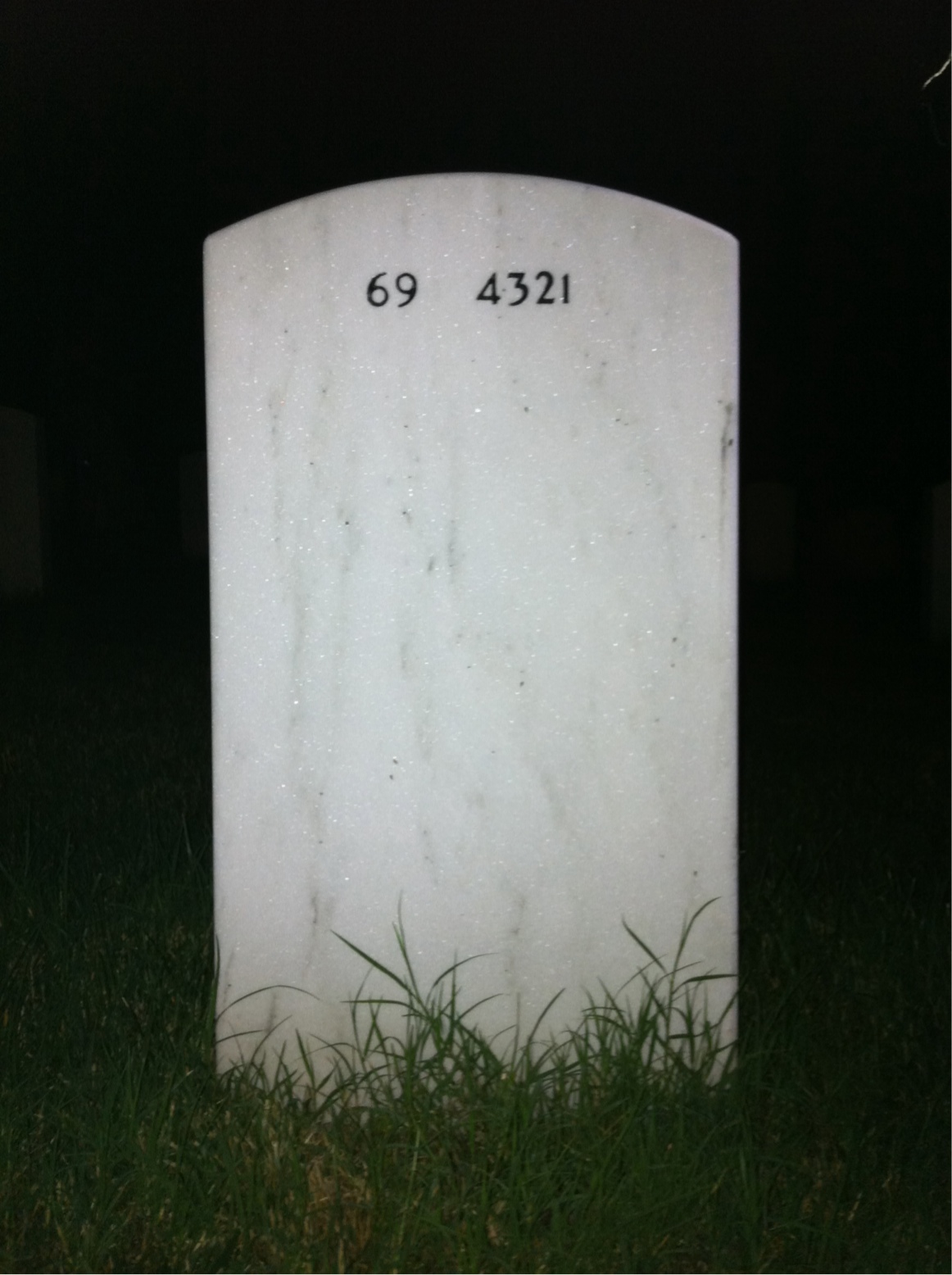 Back of headstone — Barsie Battle