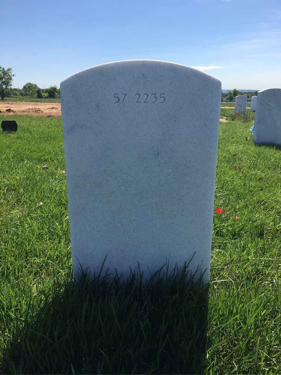 Back of headstone — Anthony Baldwin