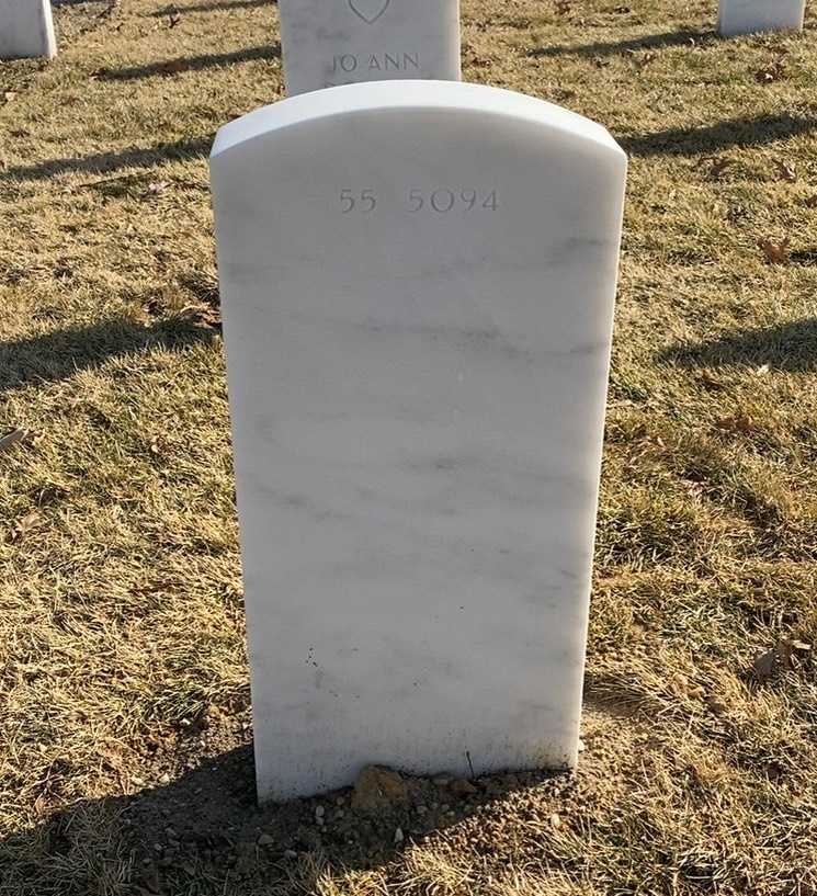 Back of headstone — George Atkinson