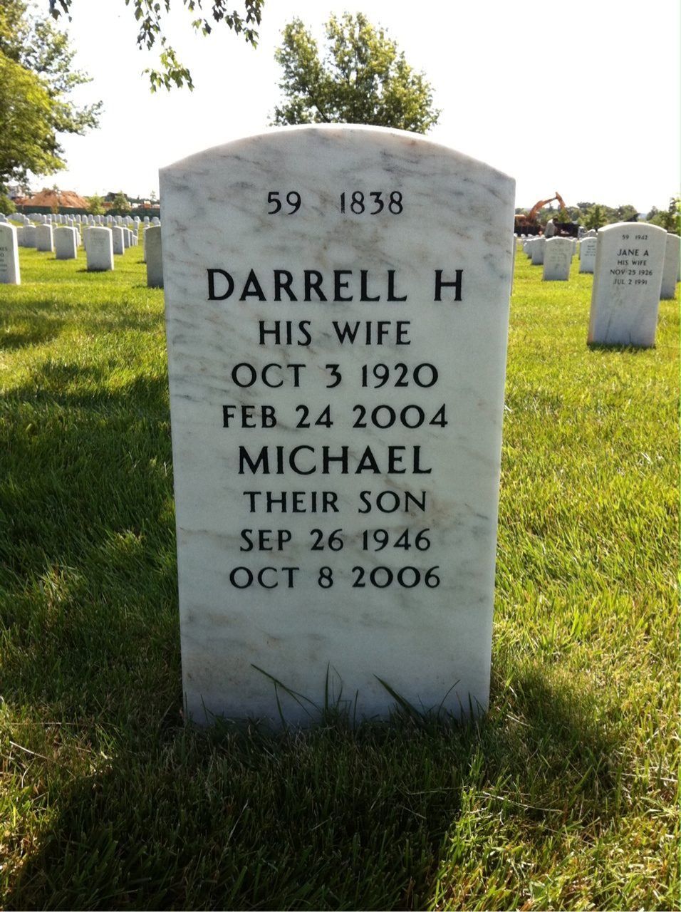 Back of headstone — Richard Carey