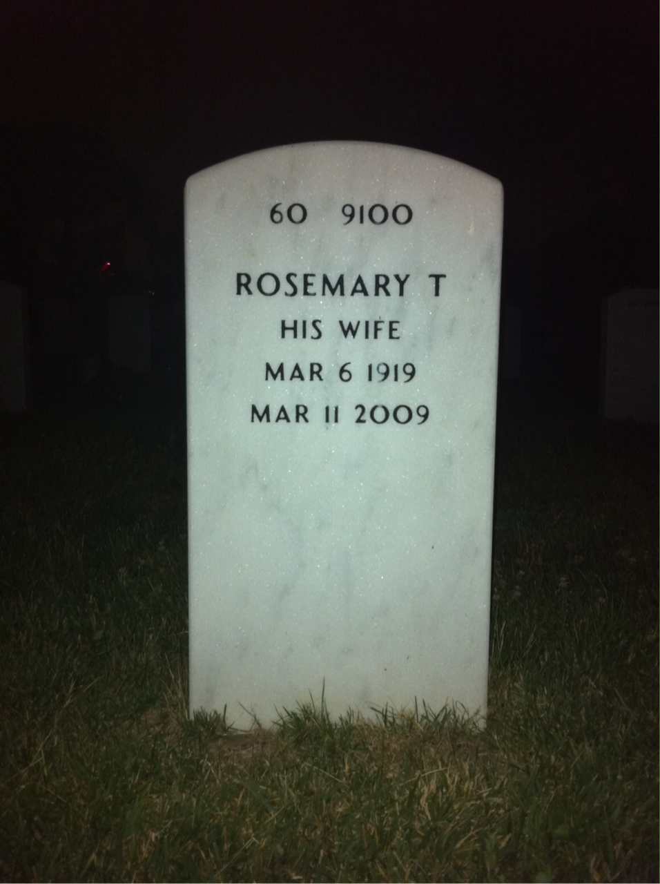 Back of headstone — Francis Riley