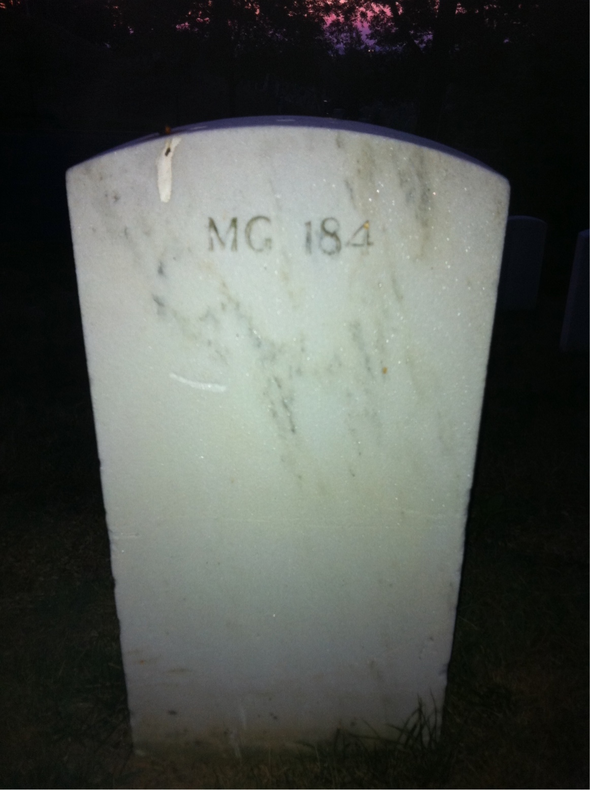 Back of headstone — William Arnold