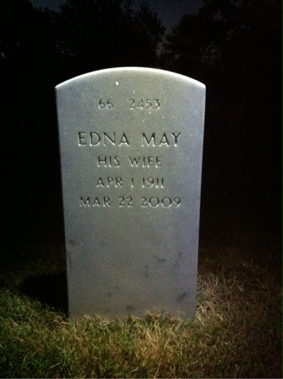 Back of headstone — John Lorenz