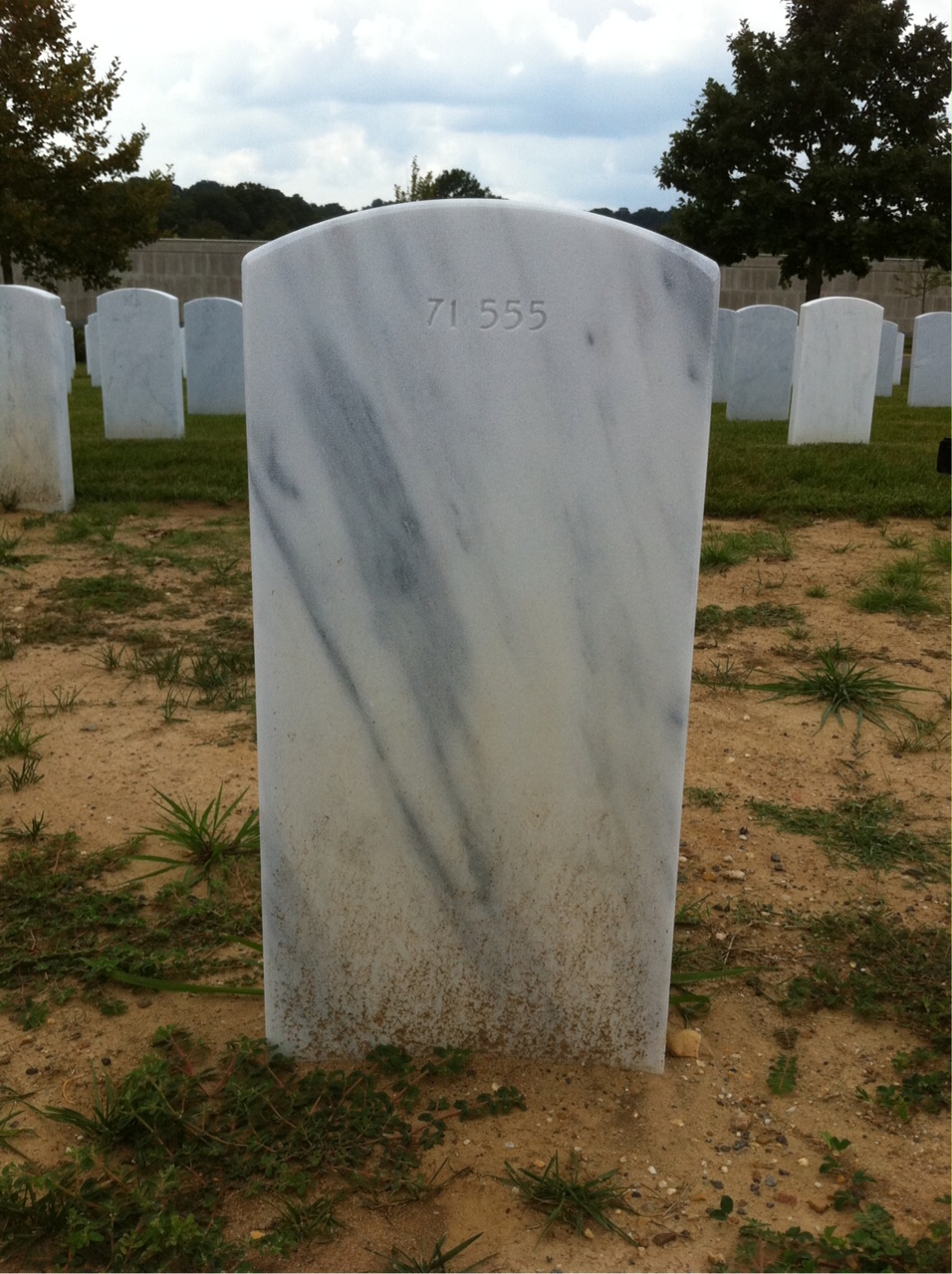 Back of headstone — William Walker Davis