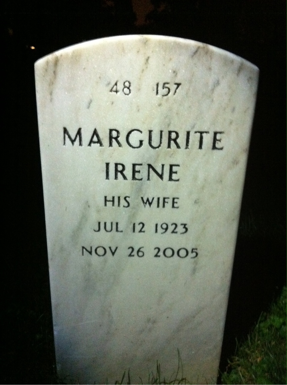 Back of headstone — Mathew Puz
