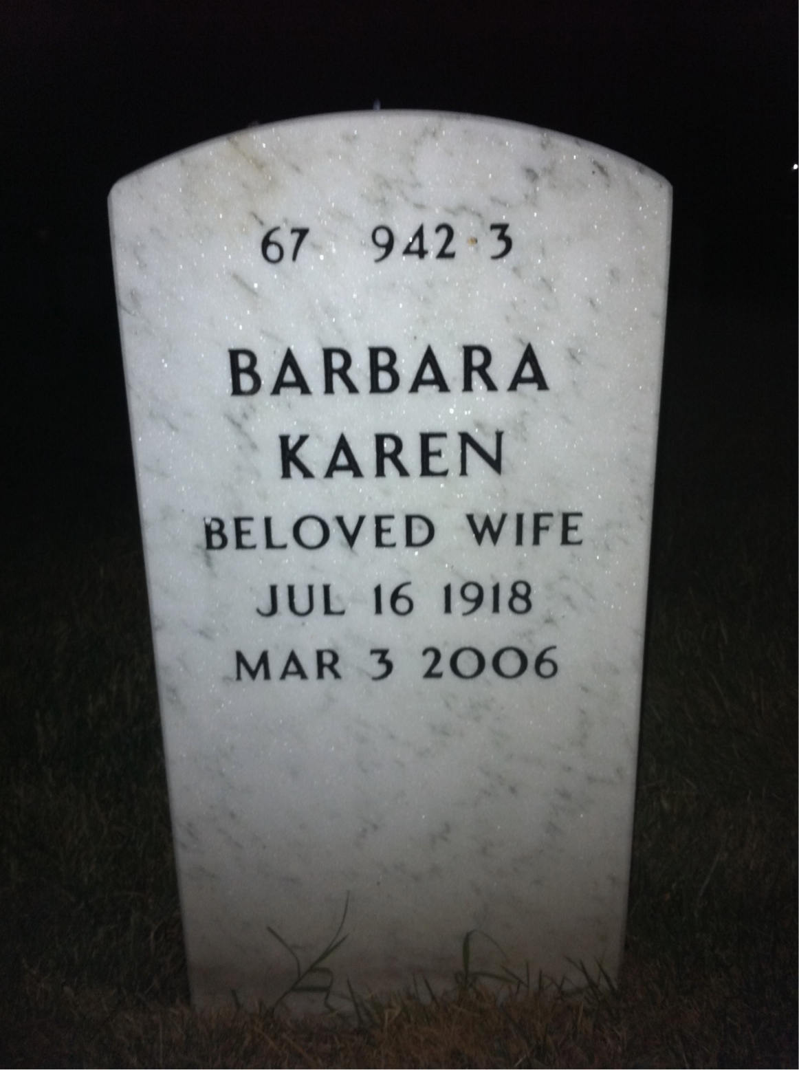 Back of headstone — Lester Brady