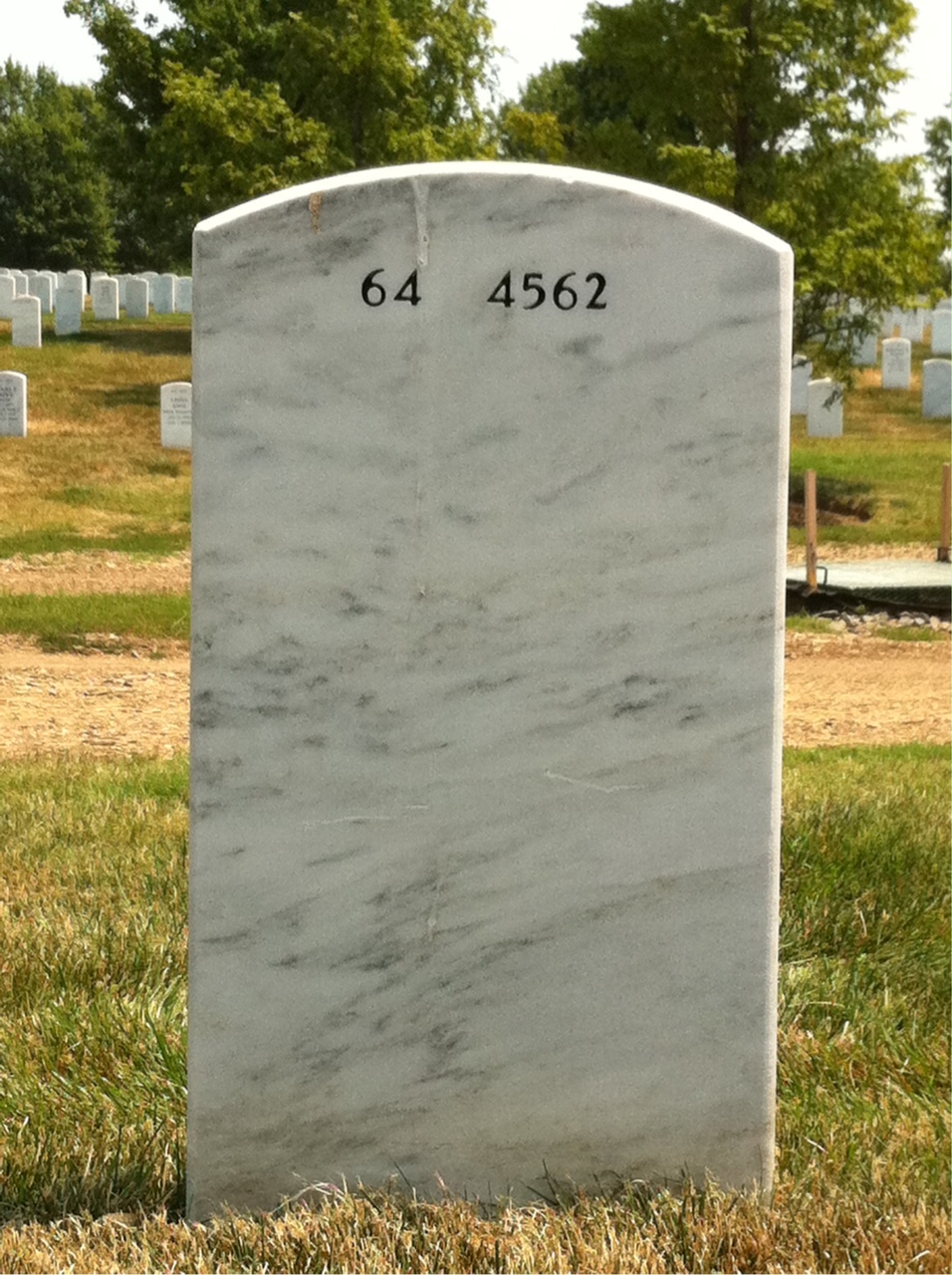 Back of headstone — Howard Parton