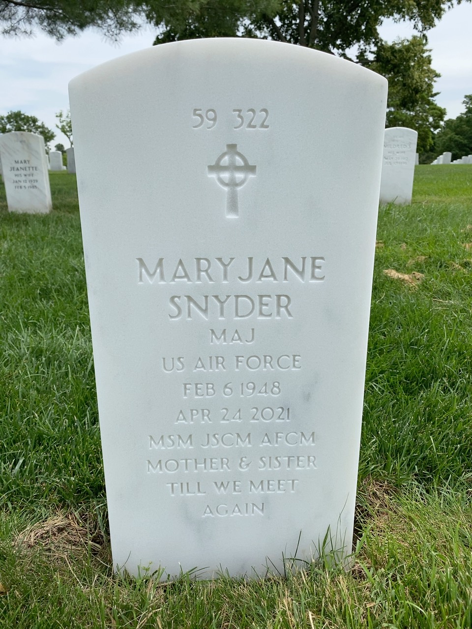 Back of headstone — James Allen