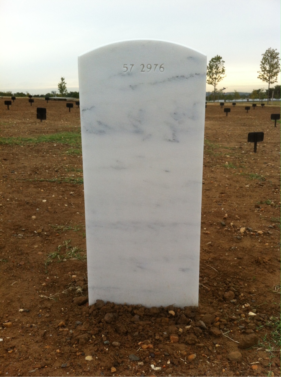 Back of headstone — David Alberth