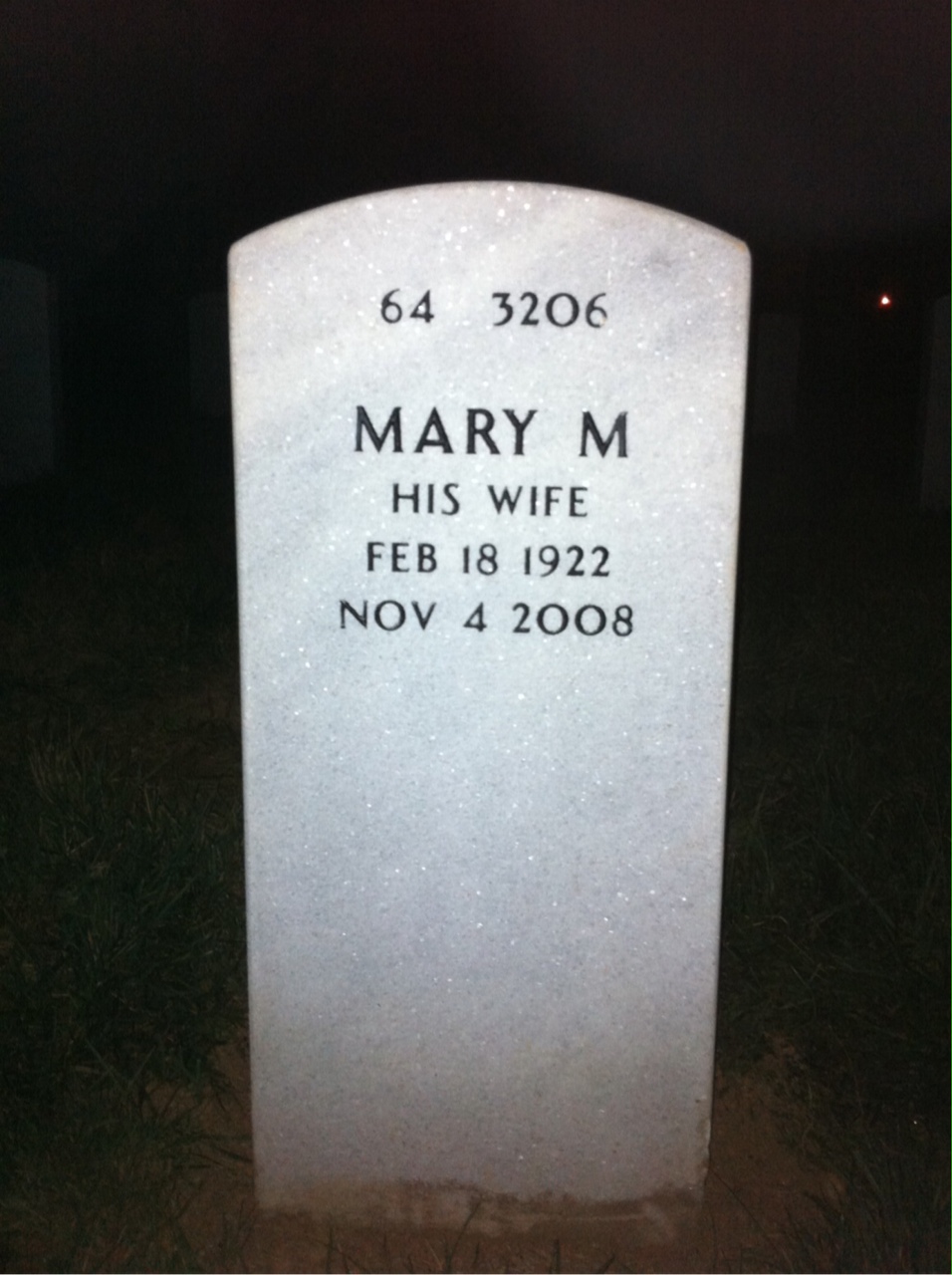 Back of headstone — James Love