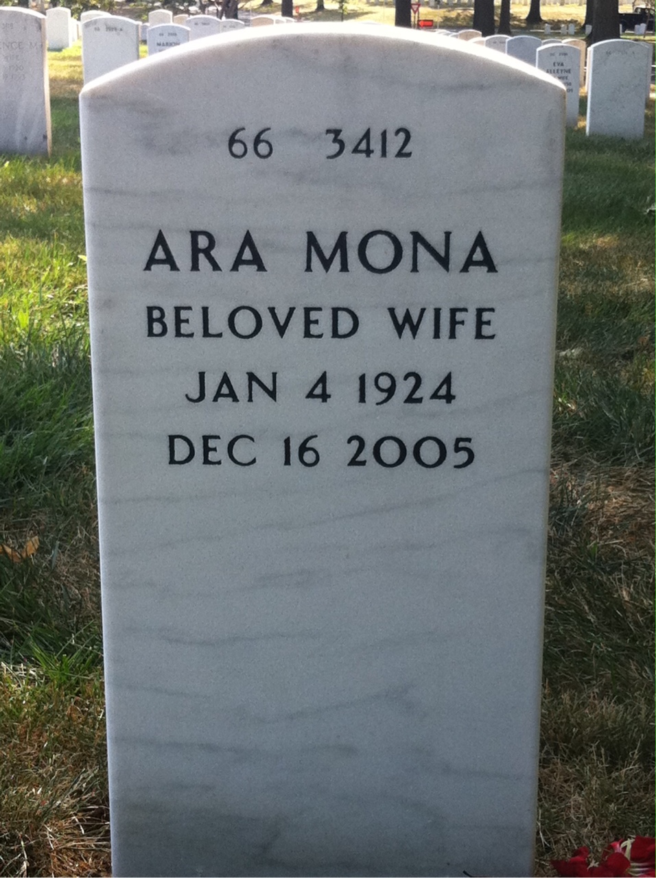 Back of headstone — George Ramick