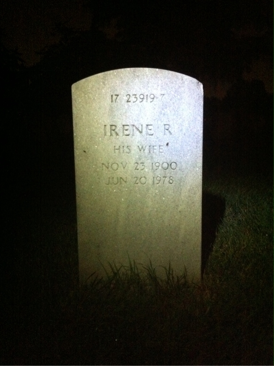 Back of headstone — Wayne Miller